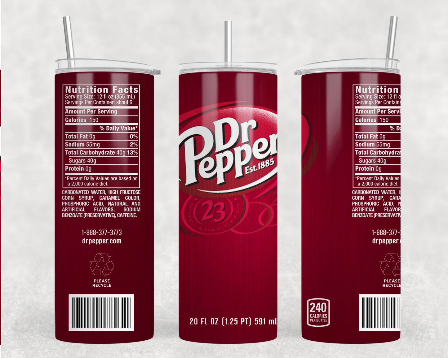 Dr. Pepper Black Tumbler Sublimation Wrap - Payhip